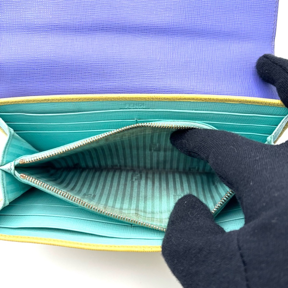 Fendi Blue and Yellow Women's Wallet - Picture 9 of 9